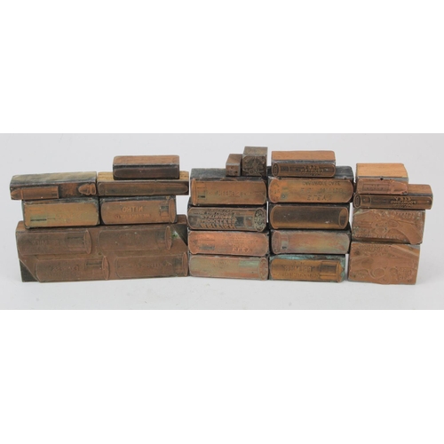 96 - Shooting Catalogue Printer’s Blocks: Late 19th-early 20th Century collection of 21 wood-mounted engr... 