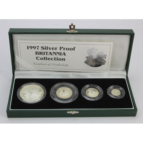 136 - Britannia Silver Four coin set 1997. Proof aFDC. Boxed as issued