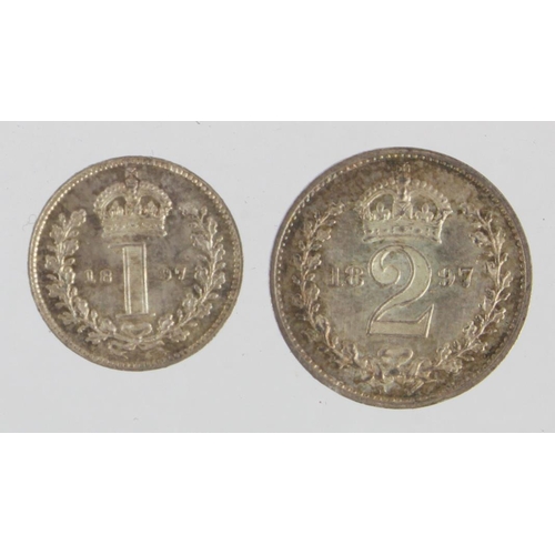 187 - Maundy Oddments (2): 1897 1d and 2d, aFDC