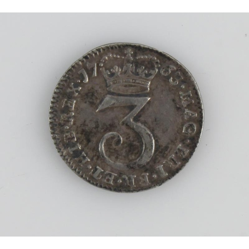 212 - Maundy Threepence 1763 toned nEF