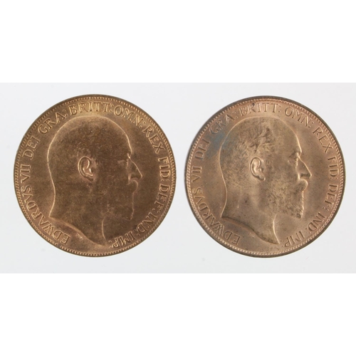 218 - Pennies (2) Edward VII: 1904 and 1908, GEF with lustre.