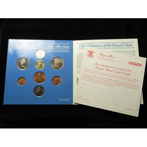 228 - Royal Mint / Martini promotional BU set 1983 including the error mule Twopence with 'NEW PENCE' reve... 