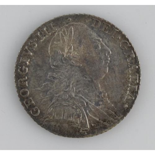 239 - Shilling 1787 with hearts, S.3746, aEF