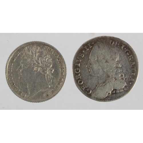 245 - Sixpences (2): 1757 Fine, and 1824 VF