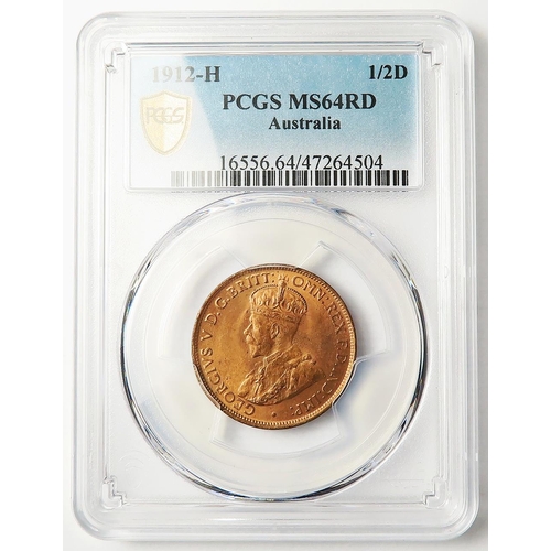 260 - Australia Halfpenny 1912-H slabbed PCGS MS64RD