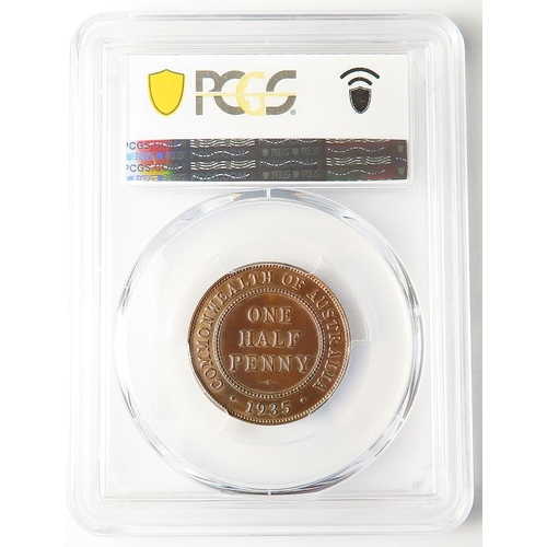 267 - Australia proof Halfpenny 1935 slabbed PCGS PR64RB