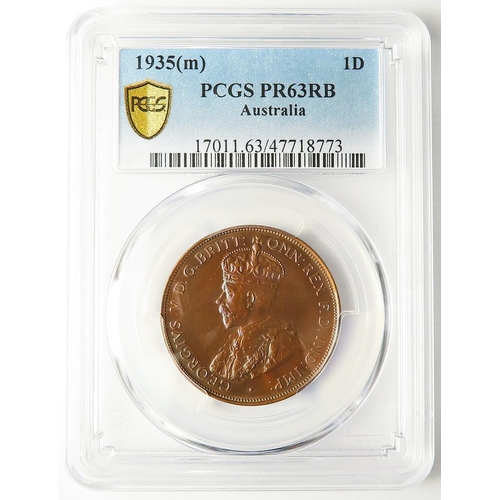 270 - Australia proof Penny 1935(m) slabbed PCGS PR63RB