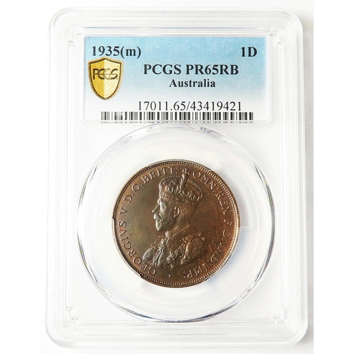 271 - Australia proof Penny 1935(m) slabbed PCGS PR65RB