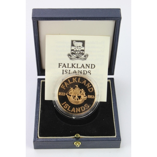 289 - Falkland Islands Fifty Pence 1983 gold proof. FDC boxed as issued