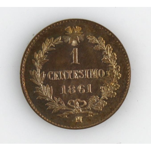 302 - Italy 1 Centesimo 1861M Prooflike Unc