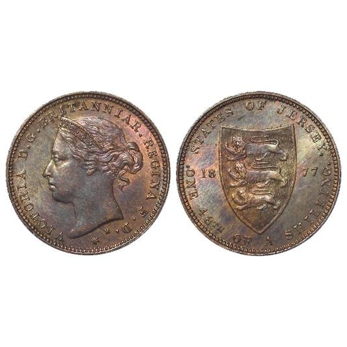 304 - Jersey 1/24th Shilling 1877 EF