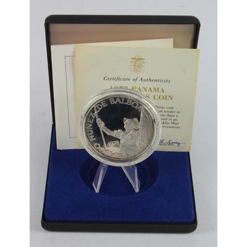 309 - Panama sterling silver proof 20 Balboas 1978, 'more than a quarter pound of solid sterling silver', ... 