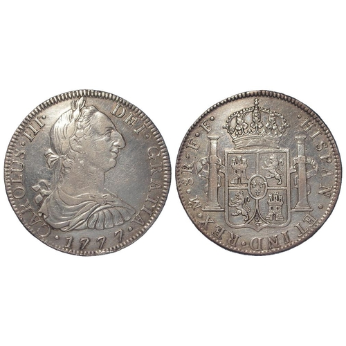 317 - Spanish Mexico silver 8 Reales 1777 Mo FF, KM# 106.2, VF, light marks.