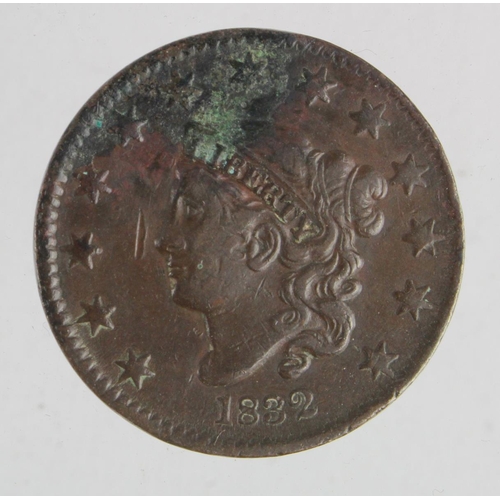 328 - USA Cent 1832 VF, light corrosion.