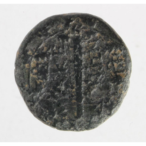 350 - Ancient Greek Macedonia AE21, hd of Zeus r. / club within wreath. 10.37g. Fine.