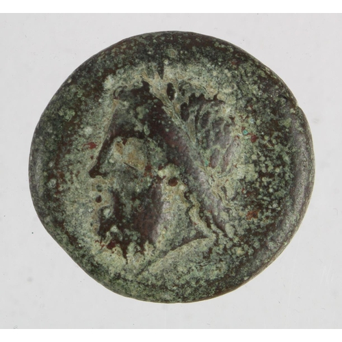 358 - Ancient Greek Sicily, Syracuse AE Dilitron of Timoleon and the Third Democracy, 344-317 BC. Hd. of Z... 