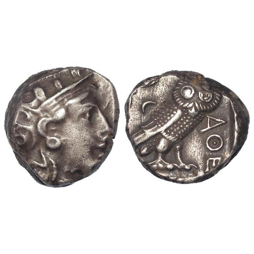 364 - Ancient Greek, Athens silver Tetradrachm, late Classical (post-Peloponnesian War) 17.10g, toned GVF