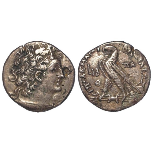 366 - Ancient Greek, Ptolemaic Egypt silver Tetradrachm of Ptolemy X & Cleopatra III, year 12 of Cleo, 9 o... 