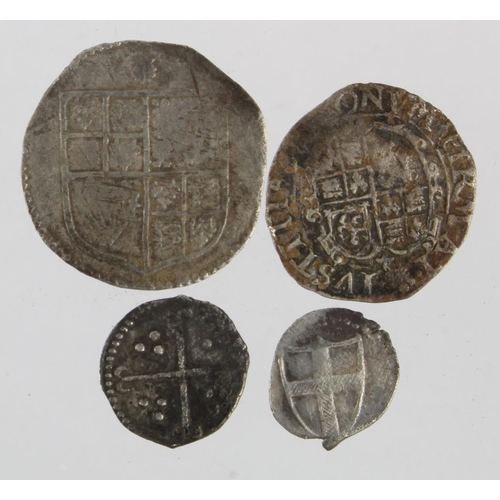 392 - English hammered silver minors (4): James I Halfpenny, First Coinage, mm. thistle S.2651 GF; Halfgro... 