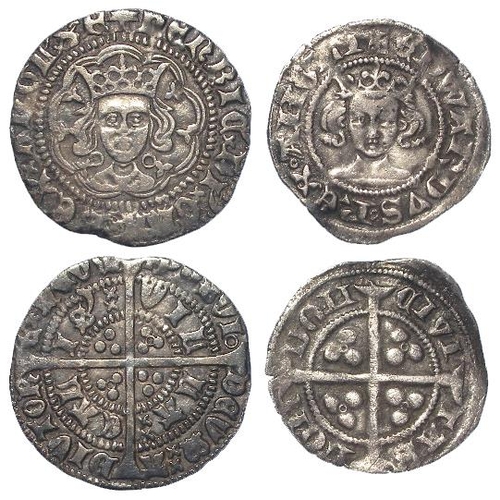 395 - English, Plantagenet hammered silver (2): Edward III Penny of London, pre-treaty, annulets in quarte... 