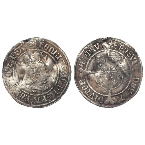 397 - Henry VII silver Groat, profile issue, mm. cross-crosslet, S.2258. 3.00g. Scuffed and straightened F... 