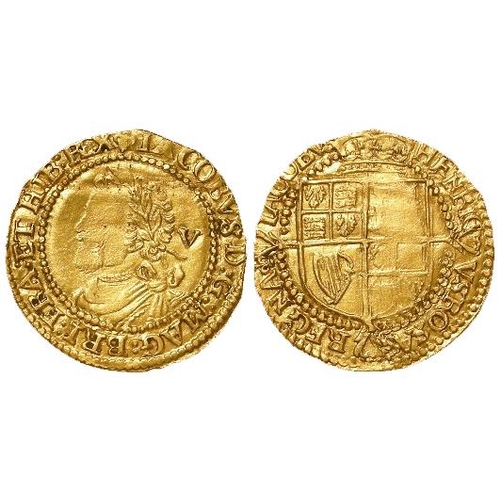 400 - James I hammered gold Quarter Laurel, mm. lis, beaded inner circles both sides, S.2653B, 2.25g, nVF ... 