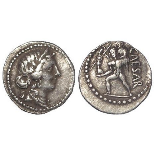 403 - Roman Imperatorial silver Denarius of Julius Caesar, military mint travelling with Caesar in North A... 