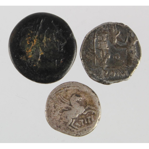 409 - Roman Republic (3): Quinarius of Egnatuleia, Hd. of Apollo / Victory erecting trophy, RSC1 46 #1, C.... 