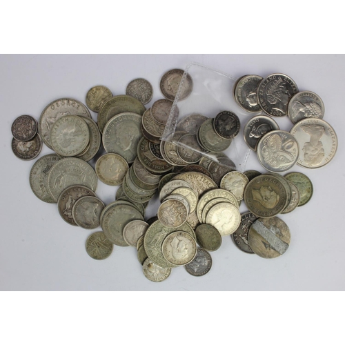 424 - British Empire (89) mostly Australia and New Zealand silver coinage 20thC, mixed grade.