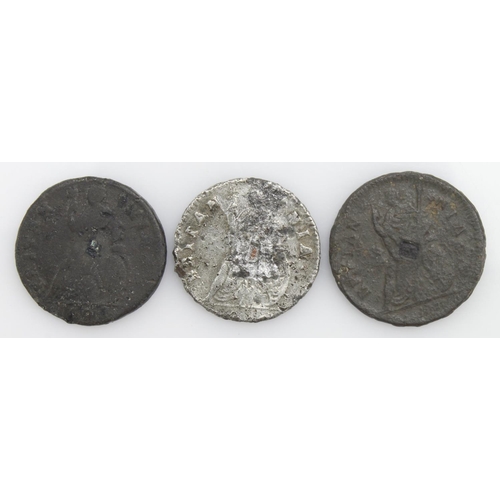 518 - GB Farthings (3) tin: Charles II 1684 Fair-Fine (surface marks), James II date illegible but decent ... 