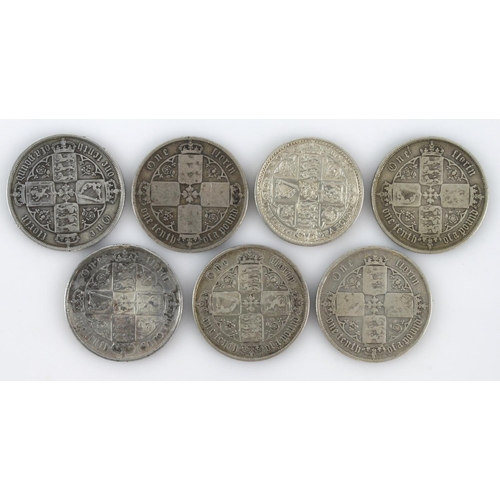 525 - GB Florins (7) gothic: 1849 