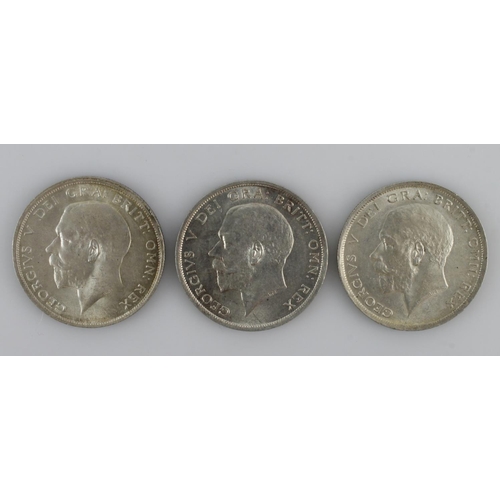 528 - GB Halfcrowns (3) 1915, 1916 & 1919. GVF -EF