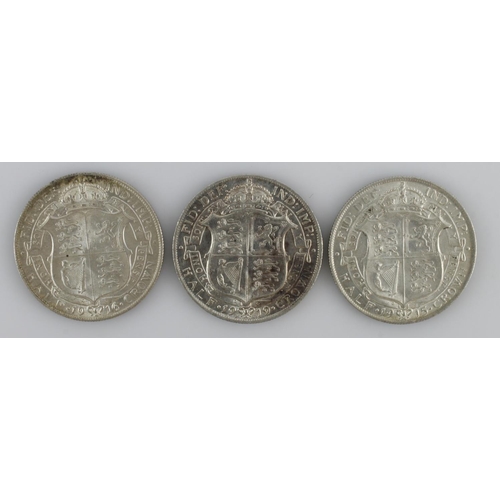 528 - GB Halfcrowns (3) 1915, 1916 & 1919. GVF -EF