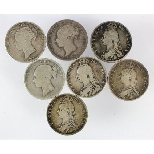 534 - GB Halfcrowns (7) 1880-1892, Fair-Fine.