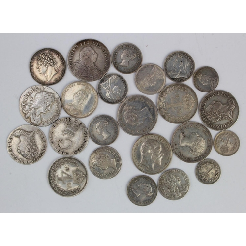 543 - GB Maundy Oddments (23): Fourpences: 1679 F/GF, 1800 F, 1861 VF, 1872 nEF tone spot, 1889 aEF, 1901 ... 