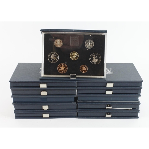 569 - GB Proof Sets (11) All blue standard. 1983, 84 x3, 85 x2, 89 x2, 90, 93 & 1998. aFDC/FDC boxed as is... 