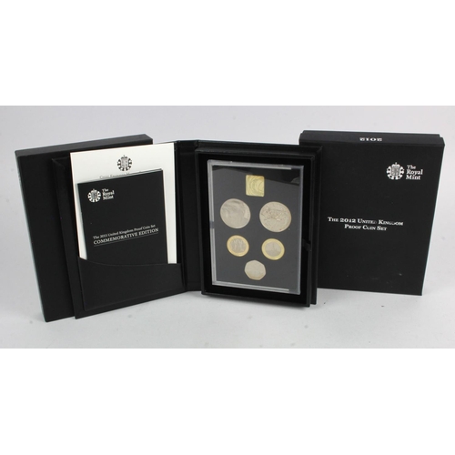 597 - GB Royal Mint Proof Sets (2): 2012 standard black book aFDC (light toning) cased with cert and box; ... 