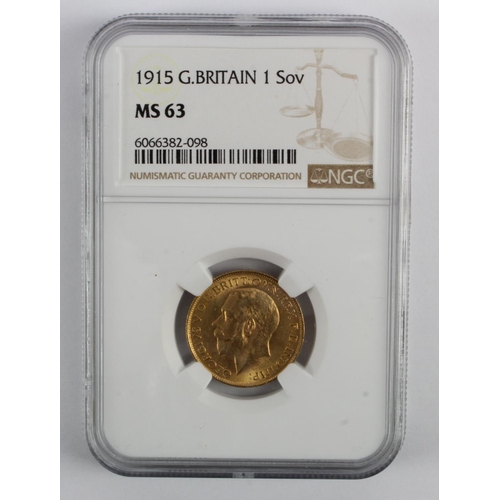 67 - Sovereign 1915 NGC MS63