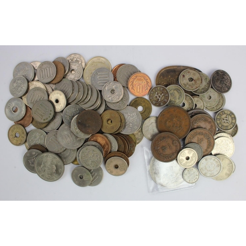 687 - Japan (118) 19th-20thC assortment, silver noted, mixed grade. Noted silver One Yen Yr.25 (1892) late... 