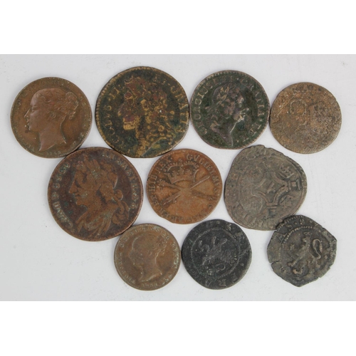 696 - Scotland, Ireland and Gibraltar (10) copper and billon, 15th-19thC: Scotland: James IV Plack, Seaby ... 