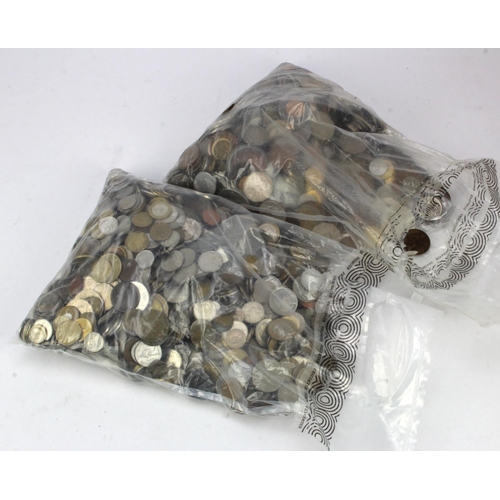 719 - World Coins in two bags, total 14KG