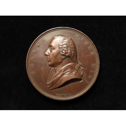 747 - British Commemorative Medal, bronze d.54.5mm: Art Union of London medal commemorating Thomas Banks R... 