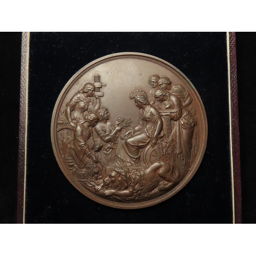 759 - British Exhibition Medal, bronze d.76mm: London International Exhibition of 1862, prize medal by L. ... 