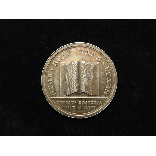 761 - British School Medal, silver d.35mm, 14.97g: Christ's Hospital school medal named to CHARLES MATSON,... 