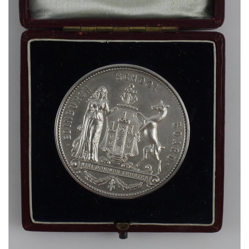 768 - Edinburgh School Board silver medal awarded to Pearson Ree, Sciennes School Leaving Certificate 1900... 