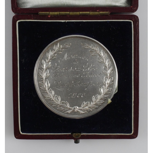 768 - Edinburgh School Board silver medal awarded to Pearson Ree, Sciennes School Leaving Certificate 1900... 