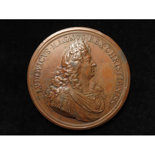 787 - French Commemorative Medal, bronze d.73mm: Louis the Great (XIV), Promotion of Knights in the Order ... 