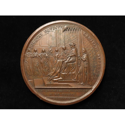 787 - French Commemorative Medal, bronze d.73mm: Louis the Great (XIV), Promotion of Knights in the Order ... 