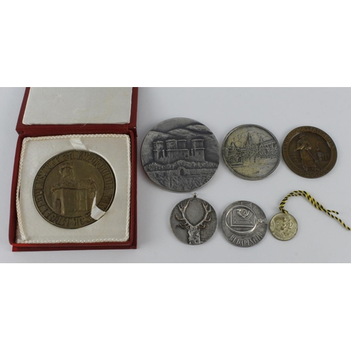 796 - Hungary / Hungarian commemorative medals and awards (7) early to late 20thC, noted large white metal... 