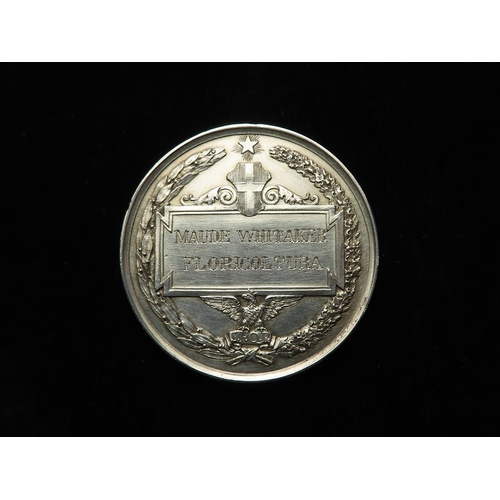 799 - Italian Exhibition Medal (to a British recipient?) unmarked silver d.40mm, 27.86g: National Exhibiti... 